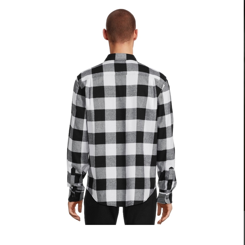 COPY - Black and White Long Sleeve Flannel - Picture 3 of 5